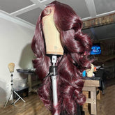 Pre-plucked Burgundy Body Wave 13*4 Lace Frontal Wig
